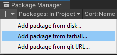 Unity Add Tarball Package